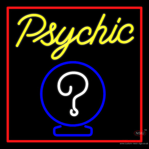 Yellow Psychic With Red Border Neon Sign 