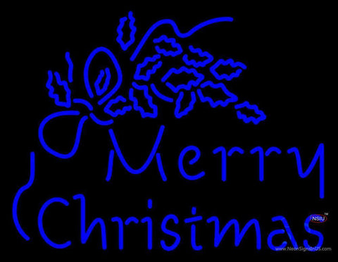 Blue Merry Christmas Neon Sign