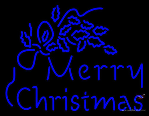 Blue Merry Christmas Neon Sign 