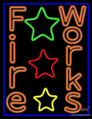 Double Stroke Fireworks Neon Sign