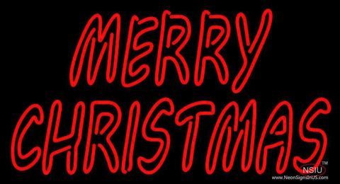 Double Stroke Merry Christmas Neon Sign