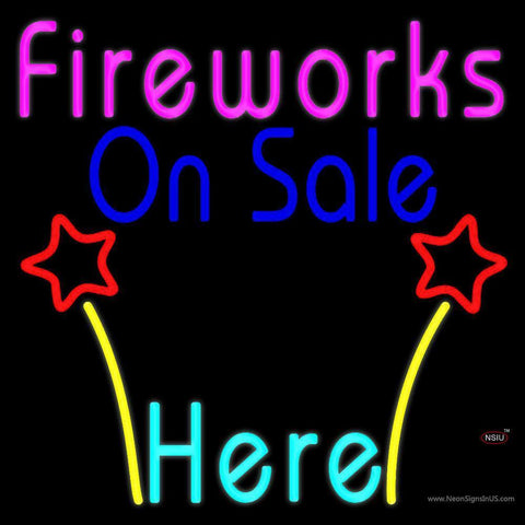 Fireworks On Sale Here Neon Sign 