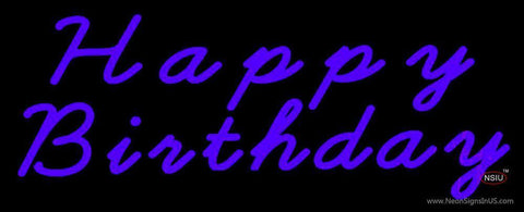 Purple Happy Birthday Neon Sign