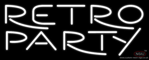 White Retro Party Neon Sign 