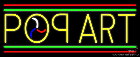 Yellow Pop Art Red And Green Line Neon Sign