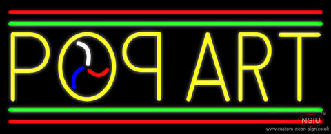Yellow Pop Art Red And Green Line Neon Sign 
