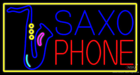 Yellow Saxophone Musical Note Neon Sign 