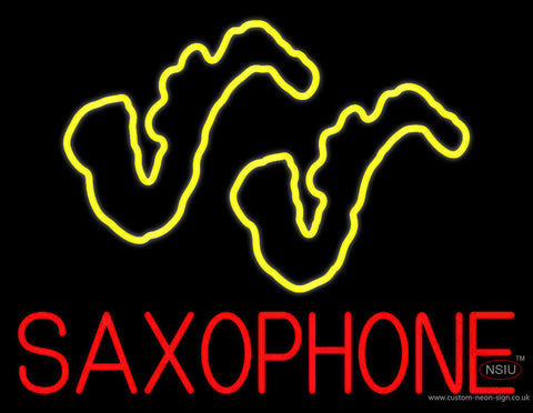 Yellow Saxophones Neon Sign 