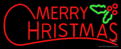 Red Merry Christmas Block Neon Sign 