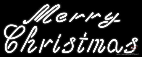 White Cursive Merry Christmas Neon Sign