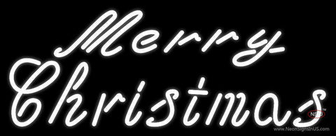 White Cursive Merry Christmas Neon Sign 