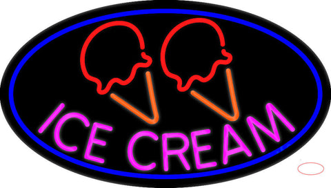 Pink Ice Cream Cone Neon Sign