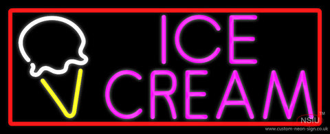 Pink Ice Cream Cone Neon Sign 