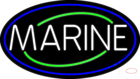 White Marine Neon Sign