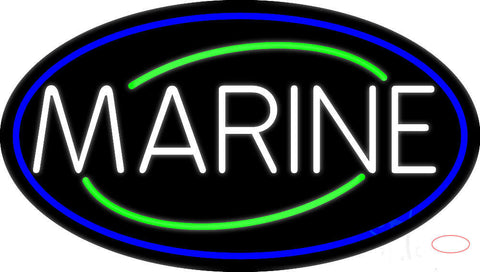 White Marine Neon Sign 