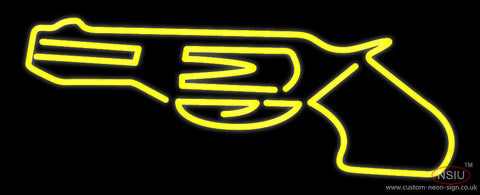 Yellow Gun Neon Sign