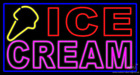 Yellow Ice Cream Cone Neon Sign 