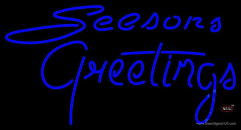 Cursive Seasons Greetings Neon Sign