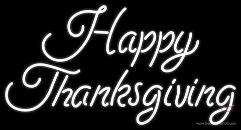 Cursive Happy Thanksgiving Neon Sign 