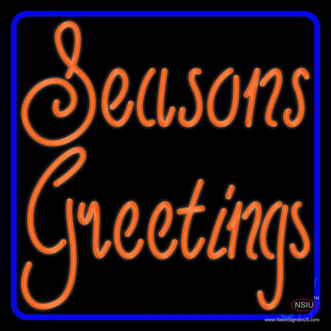 Cursive Seasons Greetings Neon Sign