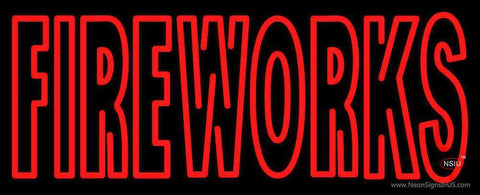 Double Stroke Fire Works Neon Sign 