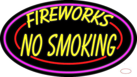 Double Stroke Fire Works No Smoking  Neon Sign