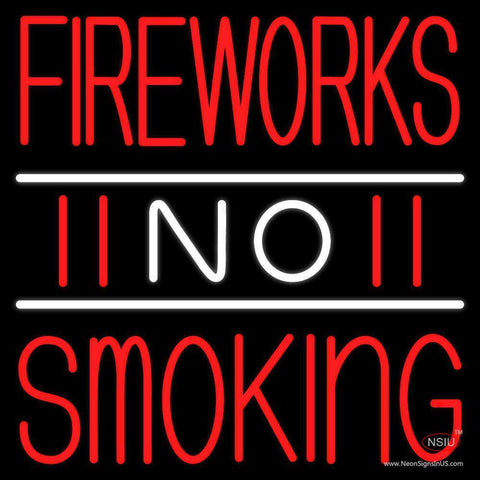 Double Stroke Fire Works No Smoking  Neon Sign