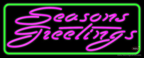 Green Seasons Greetings  Neon Sign 