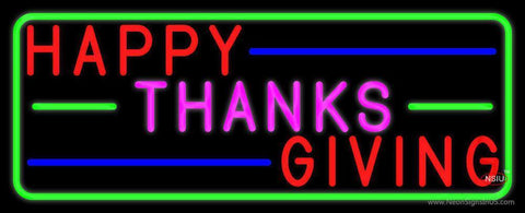 Happy Thanksgiving Block  Neon Sign 