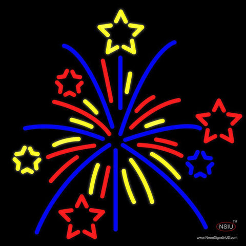 Multi Color Fire Works Neon Sign 