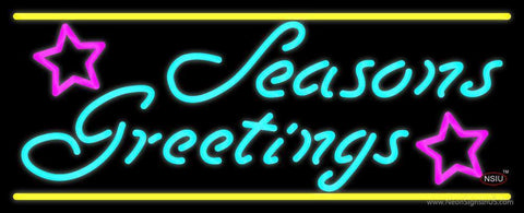 Cursive Seasons Greetings  Neon Sign 