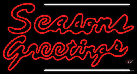 Double Stroke Seasons Greetings  Neon Sign 