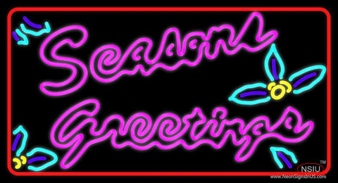 Seasons Greetings With Holy  Neon Sign