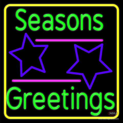 Seasons Greetings Block  Neon Sign