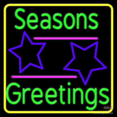 Seasons Greetings Block  Neon Sign 