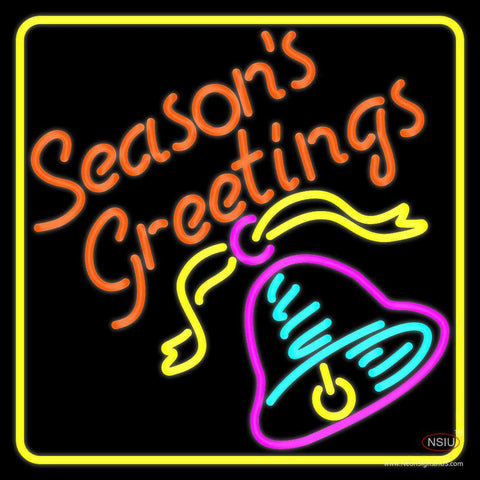 Seasons Greetings With Bell  Neon Sign