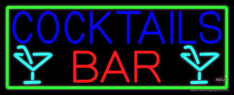 Cocktail Bar With Wine Glass Real Neon Glass Tube Neon Sign