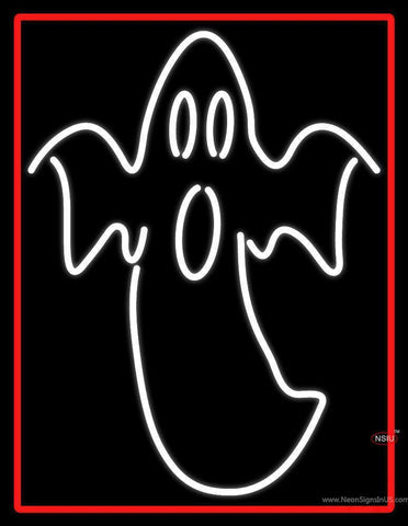 Ghost With Red Border Neon Sign