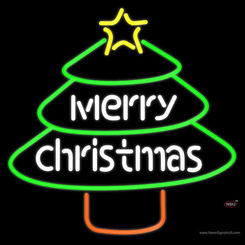 Merry Christmas Tree Neon Sign