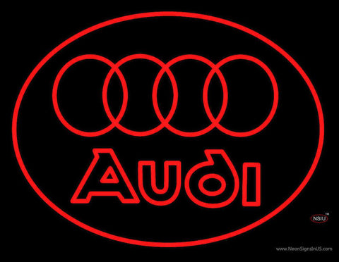 Audi Rings Logo Real Neon Glass Tube Neon Sign