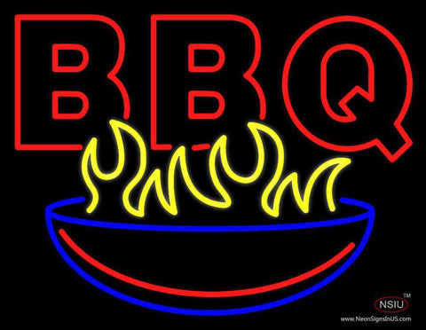 Bbq With Bowl Neon Sign 