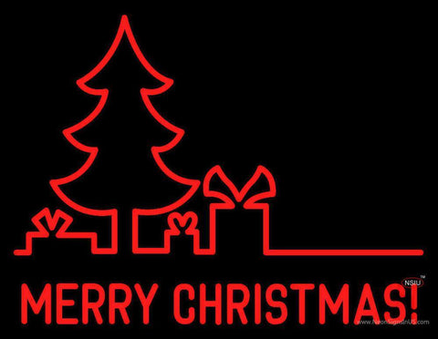 Christmas Outline Vector Neon Sign