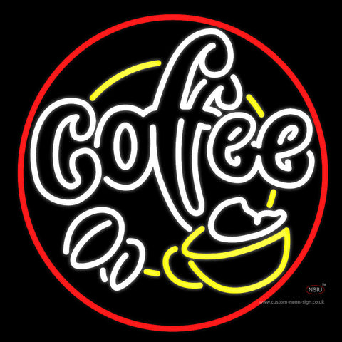 Coffee House With Coffee Cup Neon Sign 