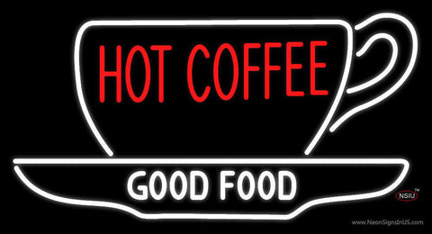 Hot Coffee Good Food Cup Real Neon Glass Tube Neon Sign 