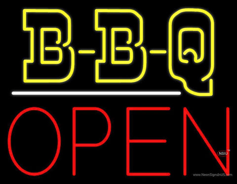 Double Stroke BBQ Open Neon Sign