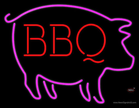 Pink Pig Red BBQ Neon Sign 