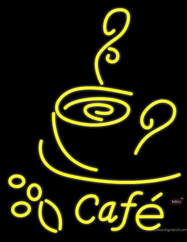 Cafe With Coffee Cup Real Neon Glass Tube Neon Sign