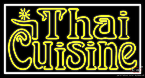 Yellow Thai Cuisine Neon Sign