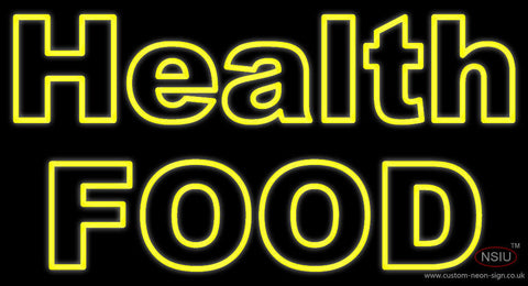 Yellow Health Food Neon Sign