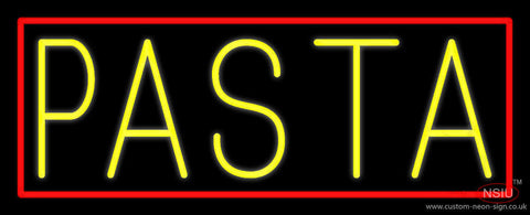 Yellow Pasta With Red Border Neon Sign 